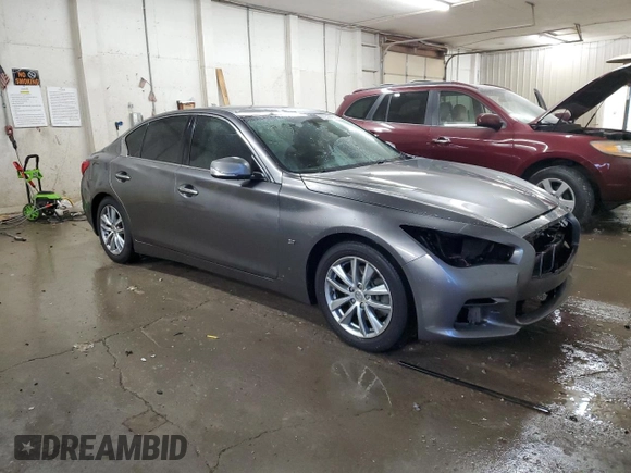 2015 Infiniti Q50 Premium with VIN JN1BV7AP8FM337048, listed as a Copart auction lot 83052064 with 128,640 mi miles and Salvage Title. Bid and sale history available at carsss.com. Image 4.