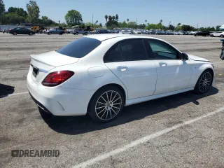 2021 Mercedes-Benz C 300 with VIN W1KWF8DB8MR618693, listed as a Copart auction lot 59123095 with 29,877 mi miles and Salvage title. Bid and sale history available at DreamBid. Image 3.