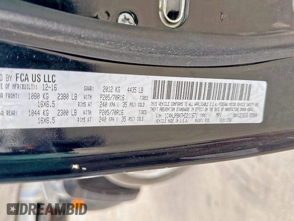 2017 Jeep Patriot Sport SE with VIN 1C4NJPBA7HD211671, listed as a Copart auction lot 62742195 with 127,467 mi miles and Clean title. Bid and sale history available at DreamBid. Image 10.