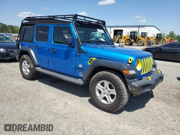 2021 Jeep Wrangler Unlimited Willys with VIN 1C4HJXDM5MW824651, listed as a Copart auction lot 51843605 with 51,647 mi miles and Salvage Title. Bid and sale history available at DreamBid. Image 4.