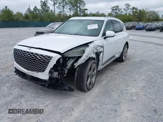 2023 Genesis GV80 z VIN KMUHCESC7PU109750, wystawiony jako IAAI lot #41950393 z przebiegiem 27 229 mil mil oraz . Historia ofert i sprzedaży dostępna na DreamBid. Obrazek 2.