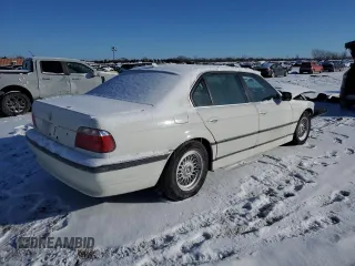 1998 BMW 7 Series 740il with VIN WBAGJ8321WDM21490, listed as a Copart auction lot 42097355 with 0 mi miles and Salvage Title. Bid and sale history available at carsss.com. Image 3.