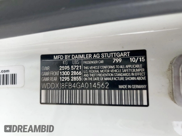 2016 Mercedes-Benz S 550 with VIN WDDXJ8FB4GA014562, listed as a Copart auction lot 65958535 with 78,704 mi miles and Salvage title. Bid and sale history available at DreamBid. Image 12.