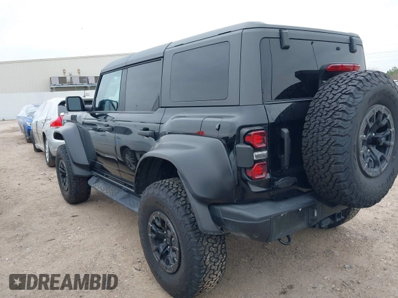 2023 Ford Bronco Raptor with VIN 1FMEE5JR0PLB23237, listed as a IAAI auction lot 41571428 with 25,530 mi miles. Bid and sale history available at carsss.com. Image 3.