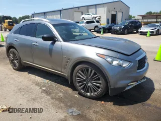 2017 Infiniti QX70 with VIN JN8CS1MU5HM141116, listed as a Copart auction lot 62124125 with 134,038 mi miles and Salvage title. Bid and sale history available at DreamBid. Image 4.