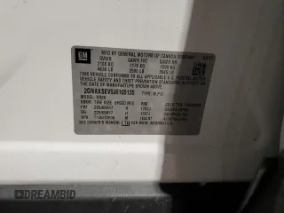 2018 Chevrolet Equinox LT with VIN 2GNAXSEV9J6105135, listed as a Copart auction lot 54545205 with Not Provided miles and Salvage Title. Bid and sale history available at carsss.com. Image 13.
