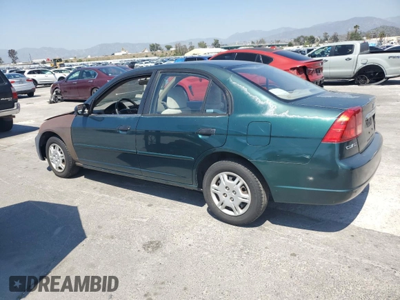 2001 Honda Civic LX with VIN 2HGES16501H606650, listed as a Copart auction lot 52537465 with 199,341 mi miles and Salvage Title. Bid and sale history available at carsss.com. Image 2.