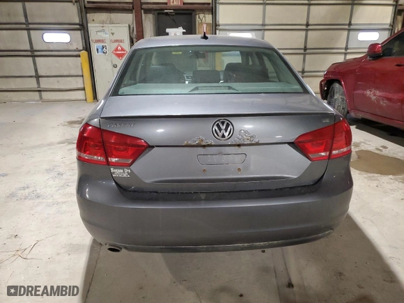 2013 Volkswagen Passat SE w/Sunroof with VIN 1VWBH7A3XDC023337, listed as a Copart auction lot 81890394 with 259,484 mi miles and Salvage Title. Bid and sale history available at carsss.com. Image 6.
