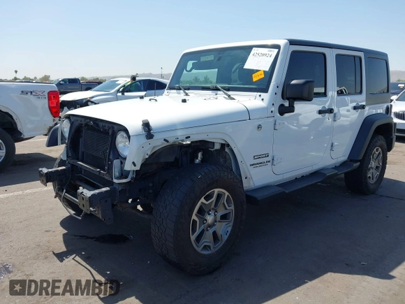 2016 Jeep Wrangler Unlimited Sport z VIN 1C4BJWDG4GL288615, wystawiony jako IAAI lot #42520924 z przebiegiem 113 594 mil mil oraz . Historia ofert i sprzedaży dostępna na DreamBid. Obrazek 2.