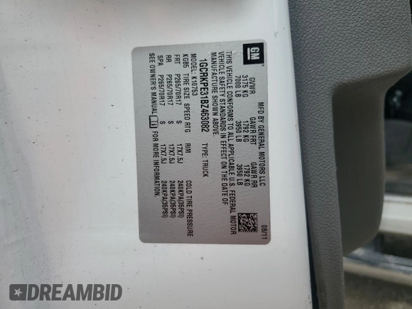 2011 Chevrolet Silverado 1500 Work Truck with VIN 1GCRKPE31BZ463082, listed as a Copart auction lot 78227934 with Not Provided miles and Clean Title. Bid and sale history available at DreamBid. Image 12.