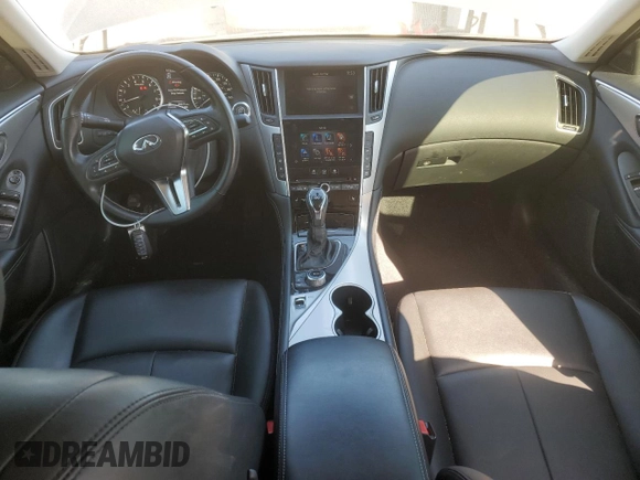 2021 Infiniti Q50 Luxe with VIN JN1EV7BP9MM702524, listed as a Copart auction lot 48579785 with 28,627 mi miles and Salvage title. Bid and sale history available at DreamBid. Image 8.