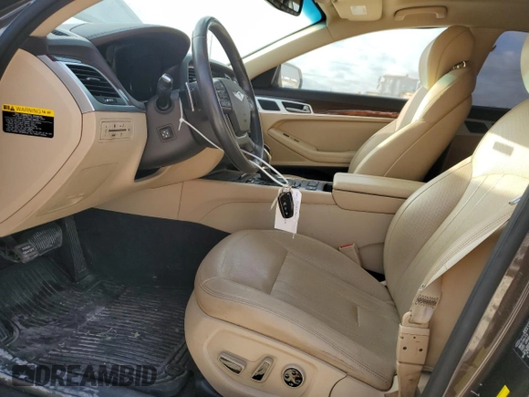 2015 Hyundai Genesis 3.8L with VIN KMHGN4JE5FU087716, listed as a Copart auction lot 52510265 with 89,878 mi miles and Salvage Title. Bid and sale history available at DreamBid. Image 7.