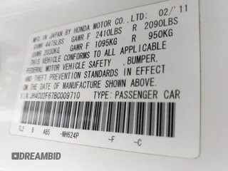 2011 Acura TSX z VIN JH4CU2F67BC009710, wystawiony jako IAAI lot #42605655 z przebiegiem 194 015 mil mil oraz . Historia ofert i sprzedaży dostępna na DreamBid. Obrazek 9.