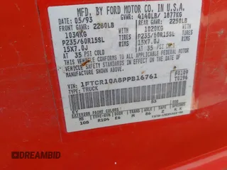 1993 Ford Ranger Splash с VIN 1FTCR10A8PPB16761, выставлен на аукционе IAAI как лот 42615028 с пробегом 56 610 миль миль и . История ставок и продаж доступна на DreamBid. Изображение 9.