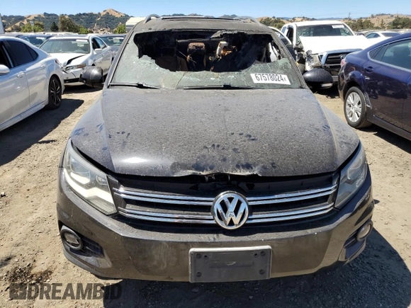 2013 Volkswagen Tiguan SE with VIN WVGAV3AX9DW574114, listed as a Copart auction lot 67578024 with Not provided miles and Non repairable. Bid and sale history available at DreamBid. Image 5.