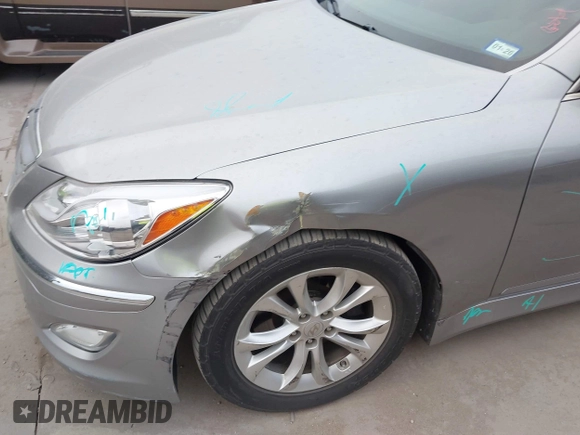 2012 Hyundai Genesis 3.8L with VIN KMHGC4DD9CU168786, listed as a IAAI auction lot 41933681 with 121,448 mi miles. Bid and sale history available at carsss.com. Image 6.