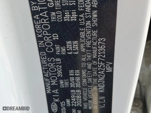 2015 Kia Soul with VIN KNDJN2A25F7213673, listed as a Copart auction lot 49501155 with 161,505 mi miles and Salvage Title. Bid and sale history available at carsss.com. Image 14.