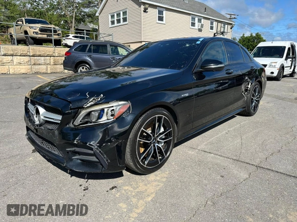 2019 Mercedes-Benz C 43 AMG with VIN 55SWF6EB7KU288950, listed as a Copart auction lot 62078175 with 107,060 mi miles and Clean title. Bid and sale history available at DreamBid. Image 1.