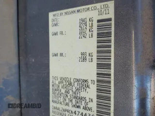 2012 Nissan Altima S with VIN 1N4AL2AP4CN474436, listed as a Copart auction lot 55471185 with 85,773 mi miles and Salvage Title. Bid and sale history available at DreamBid. Image 12.