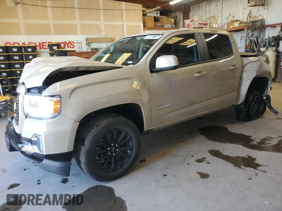 2022 GMC Canyon 2WD Elevation with VIN 1GTG5CENXN1185875, listed as a Copart auction lot 68082724 with 20,976 mi miles and Clean Title. Bid and sale history available at carsss.com. Image 1.