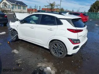 2022 Hyundai Kona N Line with VIN KM8K33A36NU802462, listed as a IAAI auction lot 41566552 with 35,522 mi miles. Bid and sale history available at carsss.com. Image 3.