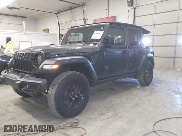2021 Jeep Wrangler Unlimited Sport S with VIN 1C4HJXDN8MW744768, listed as a IAAI auction lot 41894327 with 47,826 mi miles and . Bid and sale history available at DreamBid. Image 22.