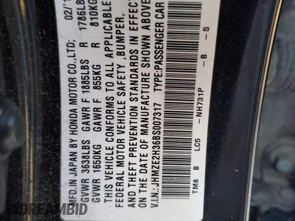 2011 Honda Insight with VIN JHMZE2H36BS007317, listed as a Copart auction lot 42433365 with 116,097 mi miles and Salvage title. Bid and sale history available at DreamBid. Image 13.