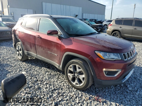 2020 Jeep Compass Limited with VIN 3C4NJDCB7LT251337, listed as a Copart auction lot 53701215 with 56,965 mi miles and Salvage Title. Bid and sale history available at carsss.com. Image 4.