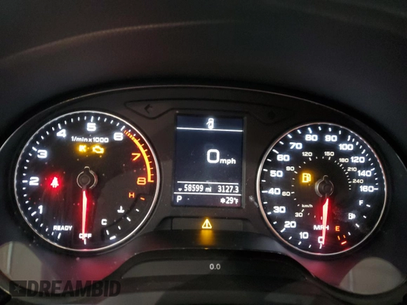 2018 Audi A3 Sedan Premium with VIN WAUAUGFF7J1008263, listed as a Copart auction lot 37766814 with 58,599 mi miles and Salvage Title. Bid and sale history available at carsss.com. Image 9.