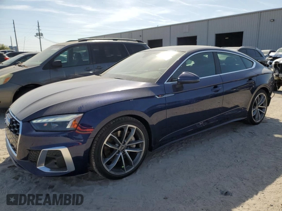 2023 Audi A5 Sportback S line Premium Plus with VIN WAUFACF54PA030079, listed as a Copart auction lot 46830254 with 10,751 mi miles. Bid and sale history available at carsss.com. Image 1.