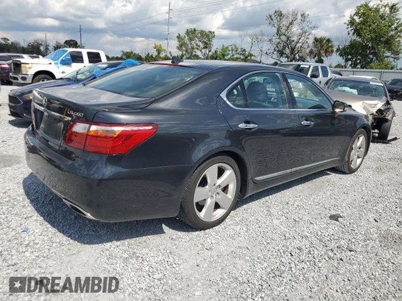 2011 Lexus LS 460 with VIN JTHBL5EF1B5101711, listed as a Copart auction lot 62313825 with 45,985 mi miles and Non repairable. Bid and sale history available at DreamBid. Image 3.