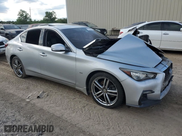 2018 Infiniti Q50 Luxe with VIN JN1EV7AP4JM361577, listed as a Copart auction lot 73135194 with Not provided miles and Non repairable. Bid and sale history available at DreamBid. Image 4.