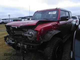 2022 Ford Bronco Raptor z VIN 1FMEE5JR9NLA50253, wystawiony jako Copart lot #53366315 z przebiegiem 77 466 mil mil oraz Szkoda całkowita • Salvage title. Historia ofert i sprzedaży dostępna na DreamBid. Obrazek 1.