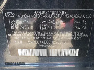2014 Hyundai Sonata Limited with VIN 5NPEC4AB0EH896816, listed as a IAAI auction lot 41594893 with 138,112 mi miles and . Bid and sale history available at DreamBid. Image 9.