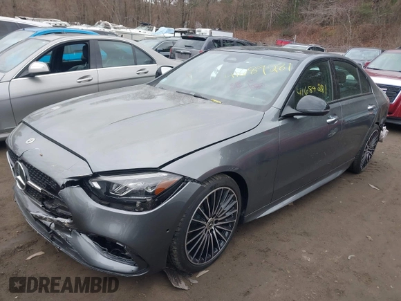 2025 Mercedes-Benz C 300 with VIN W1KAF4HB8SR243351, listed as a IAAI auction lot 41689281 with 991 mi miles and . Bid and sale history available at DreamBid. Image 17.