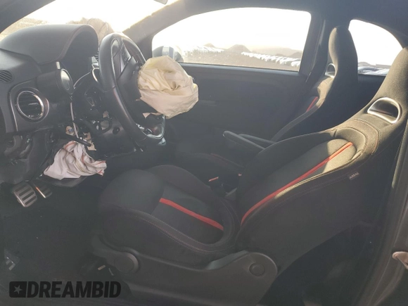2015 FIAT 500 Abarth with VIN 3C3CFFFHXFT597430, listed as a Copart auction lot 55706425 with 67,026 mi miles and Salvage title. Bid and sale history available at DreamBid. Image 7.