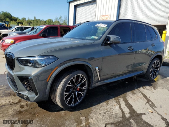 2022 BMW X5 M with VIN 5YMJU0C07N9L15764, listed as a Copart auction lot 68472123 with 0 mi miles. Bid and sale history available at carsss.com. Image 1.
