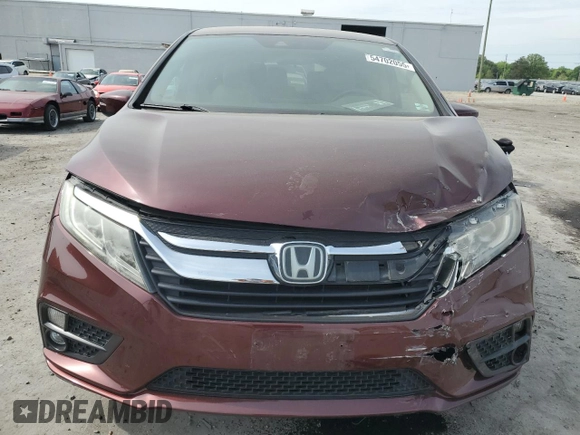 2018 Honda Odyssey EX with VIN 5FNRL6H58JB040766, listed as a Copart auction lot 54702055 with 98,445 mi miles and Salvage title. Bid and sale history available at DreamBid. Image 5.