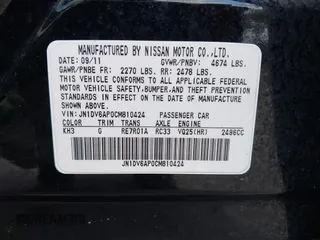 2012 Infiniti G25 Journey с VIN JN1DV6AP0CM810424, выставлен на аукционе IAAI как лот 42337879 с пробегом 163 833 миль миль и . История ставок и продаж доступна на DreamBid. Изображение 9.