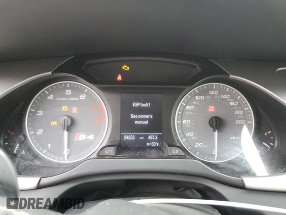 2010 Audi S4 Premium Plus with VIN WAUBGAFL3AA065820, listed as a Copart auction lot 44442565 with 94,833 mi miles and Salvage Title. Bid and sale history available at carsss.com. Image 9.