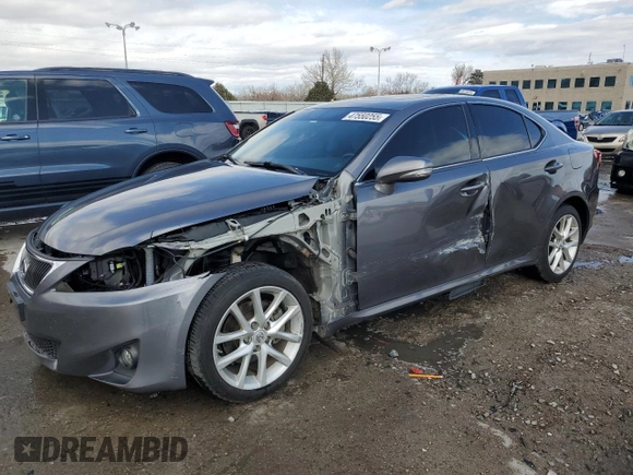2012 Lexus IS 250 with VIN JTHCF5C29C5056580, listed as a Copart auction lot 47550255 with 116,140 mi miles and Salvage Title. Bid and sale history available at DreamBid. Image 1.
