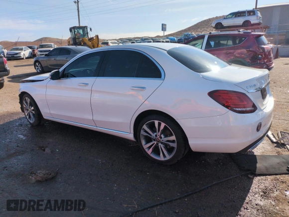 2020 Mercedes-Benz C with VIN W1KWF8DB1LR571800, listed as a Copart auction lot 52022015 with 67,156 mi miles and Salvage Title. Bid and sale history available at carsss.com. Image 2.