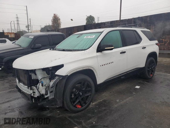 2021 Chevrolet Traverse Premier with VIN 1GNERKKW7MJ125125, listed as a Copart auction lot 86827644 with 62,998 mi miles and Salvage Title. Bid and sale history available at carsss.com. Image 1.