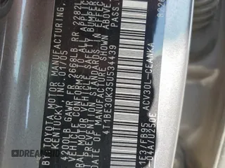 2005 Toyota Camry LE z VIN 4T1BE30K35U534439, wystawiony jako Copart lot #59994085 z przebiegiem 151 191 mil mil oraz Szkoda całkowita • Salvage title. Historia ofert i sprzedaży dostępna na DreamBid. Obrazek 12.
