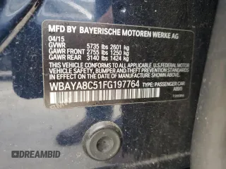 2015 BMW 7 Series 750i z VIN WBAYA8C51FG197764, wystawiony jako Copart lot #67095554 z przebiegiem 167 458 mil mil oraz Szkoda całkowita • Salvage title. Historia ofert i sprzedaży dostępna na DreamBid. Obrazek 12.