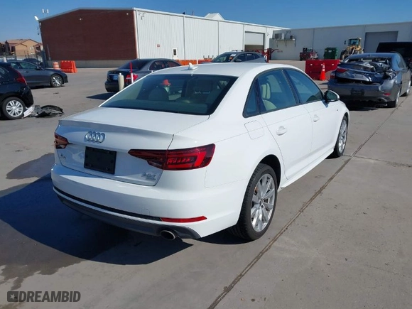 2018 Audi A4 Premium with VIN WAUKMAF49JA084308, listed as a IAAI auction lot 41598408 with 32,380 mi miles. Bid and sale history available at carsss.com. Image 4.