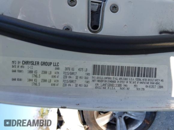 2011 Jeep Patriot Sport with VIN 1J4NF1GBXBD131895, listed as a IAAI auction lot 40815628 with 170,851 mi miles and . Bid and sale history available at DreamBid. Image 9.