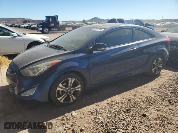 2013 Hyundai Elantra Coupe SE with VIN KMHDH6AE2DU016461, listed as a Copart auction lot 80578204 with 128,925 mi miles and Salvage Title. Bid and sale history available at carsss.com. Image 1.