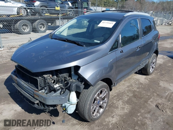 2019 Ford EcoSport Titanium with VIN MAJ6S3KL0KC296626, listed as a IAAI auction lot 41731669 with 126,883 mi miles and . Bid and sale history available at DreamBid. Image 17.