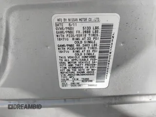 2011 Nissan Murano LE with VIN JN8AZ1MU3BW068665, listed as a IAAI auction lot 42173355 with 181,183 mi miles and . Bid and sale history available at carsss.com. Image 9.